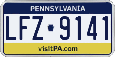 PA license plate LFZ9141