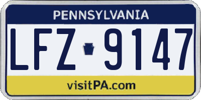 PA license plate LFZ9147