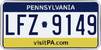 PA license plate LFZ9149
