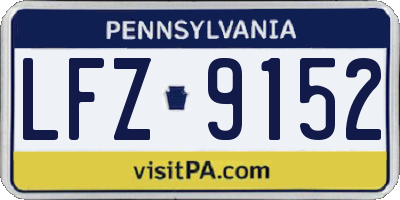 PA license plate LFZ9152