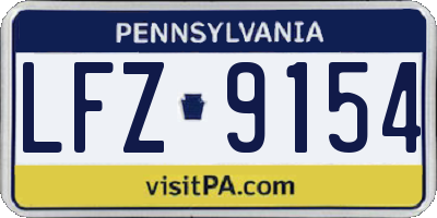 PA license plate LFZ9154
