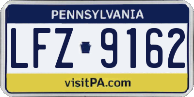 PA license plate LFZ9162