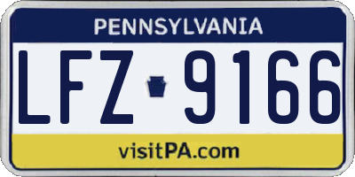 PA license plate LFZ9166