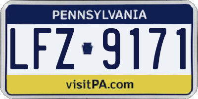 PA license plate LFZ9171