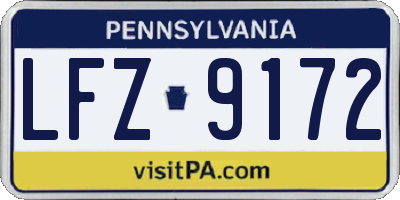 PA license plate LFZ9172