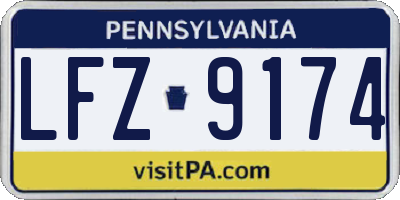 PA license plate LFZ9174