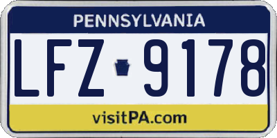 PA license plate LFZ9178