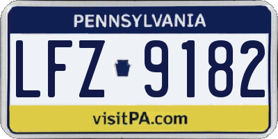 PA license plate LFZ9182