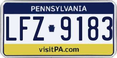 PA license plate LFZ9183