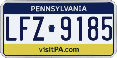 PA license plate LFZ9185