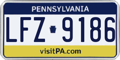 PA license plate LFZ9186