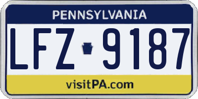PA license plate LFZ9187