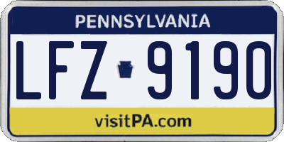 PA license plate LFZ9190