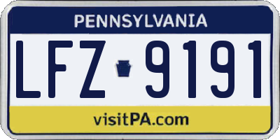 PA license plate LFZ9191