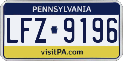 PA license plate LFZ9196