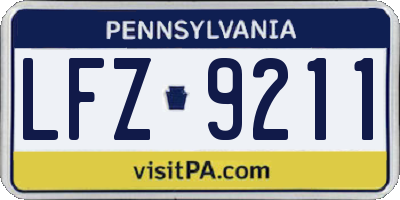 PA license plate LFZ9211
