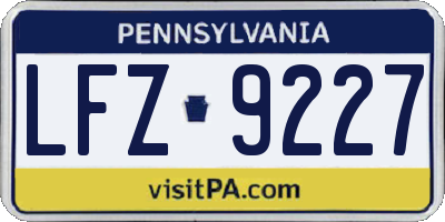 PA license plate LFZ9227