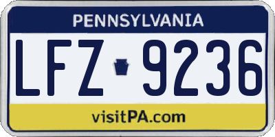 PA license plate LFZ9236