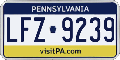 PA license plate LFZ9239