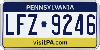 PA license plate LFZ9246