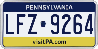 PA license plate LFZ9264