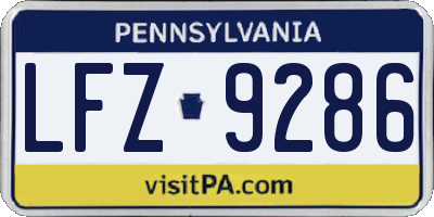 PA license plate LFZ9286
