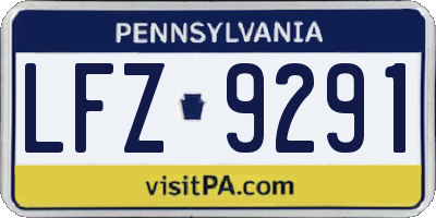 PA license plate LFZ9291