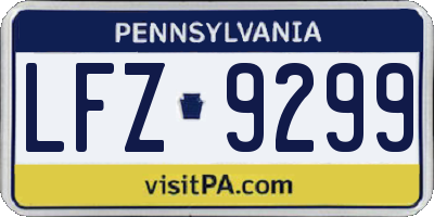 PA license plate LFZ9299