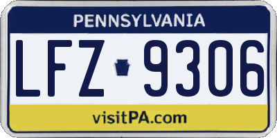 PA license plate LFZ9306
