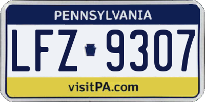 PA license plate LFZ9307