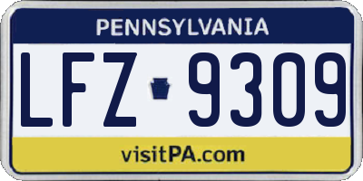 PA license plate LFZ9309