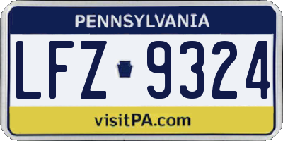 PA license plate LFZ9324
