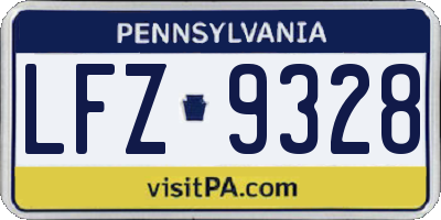 PA license plate LFZ9328