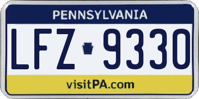 PA license plate LFZ9330
