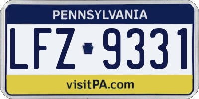 PA license plate LFZ9331