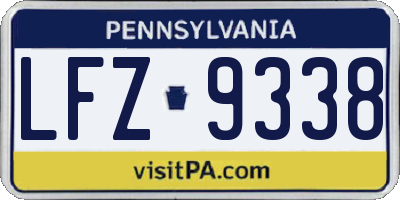 PA license plate LFZ9338