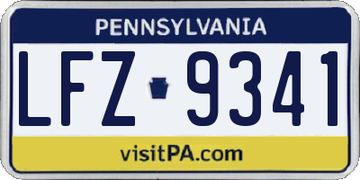 PA license plate LFZ9341