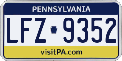 PA license plate LFZ9352
