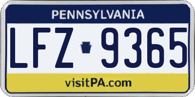 PA license plate LFZ9365