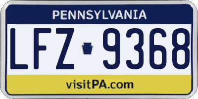 PA license plate LFZ9368