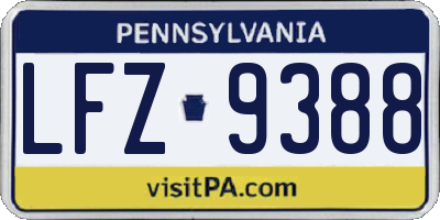 PA license plate LFZ9388