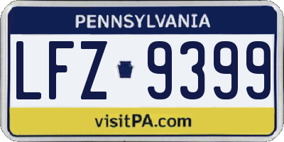 PA license plate LFZ9399