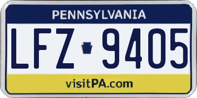 PA license plate LFZ9405