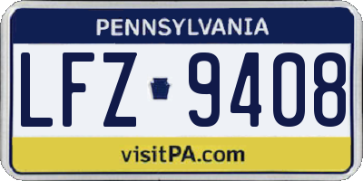 PA license plate LFZ9408