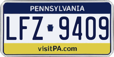 PA license plate LFZ9409
