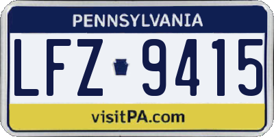 PA license plate LFZ9415