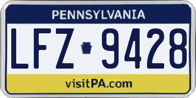 PA license plate LFZ9428