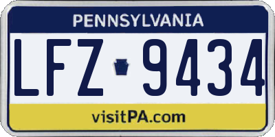 PA license plate LFZ9434