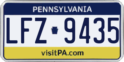 PA license plate LFZ9435