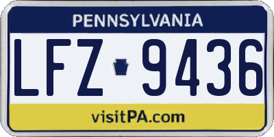 PA license plate LFZ9436